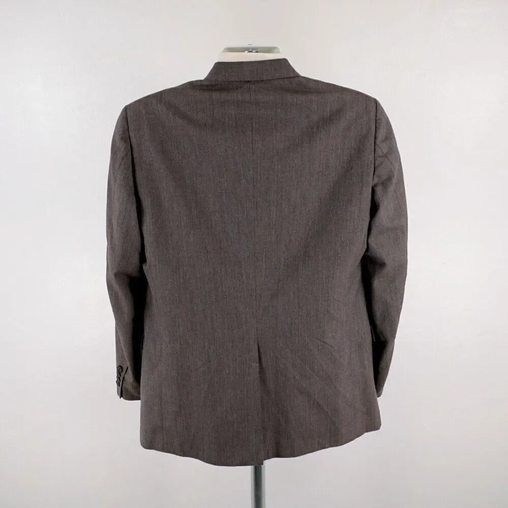 Hickey Freeman The Boardroom Wool Blend Beige Birdseye 2 Button Blazer 40R W/ Br